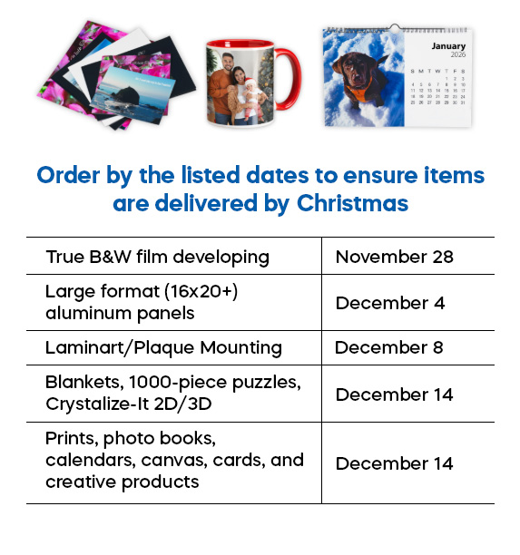 Holiday Ordering Cutoffs